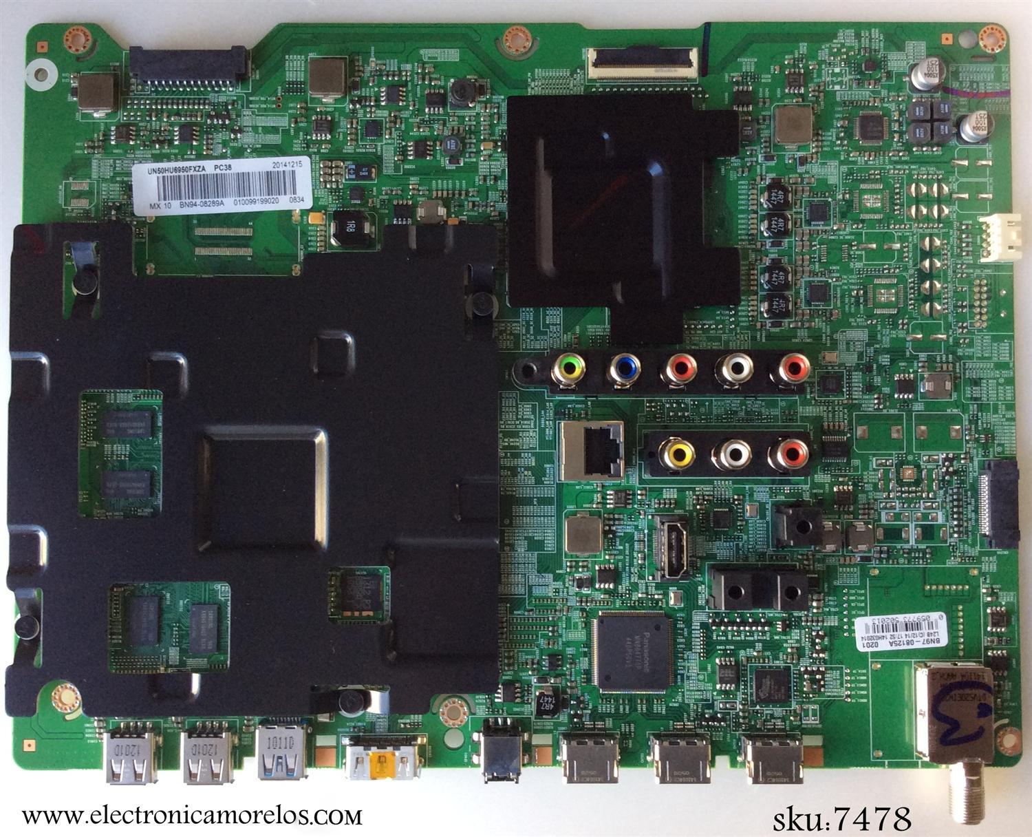MAIN PARA TV SAMSUNG / NUMERO DE PARTE BN94-08289A / BN97-08125A / BN41-02206B / BN9408289A / PANEL CY-GH050HGNV9H / DISPLAY V500DK2-QS1 REV.J1 / MODELO UN50HU6950 / UN50HU6950FXZA WS02